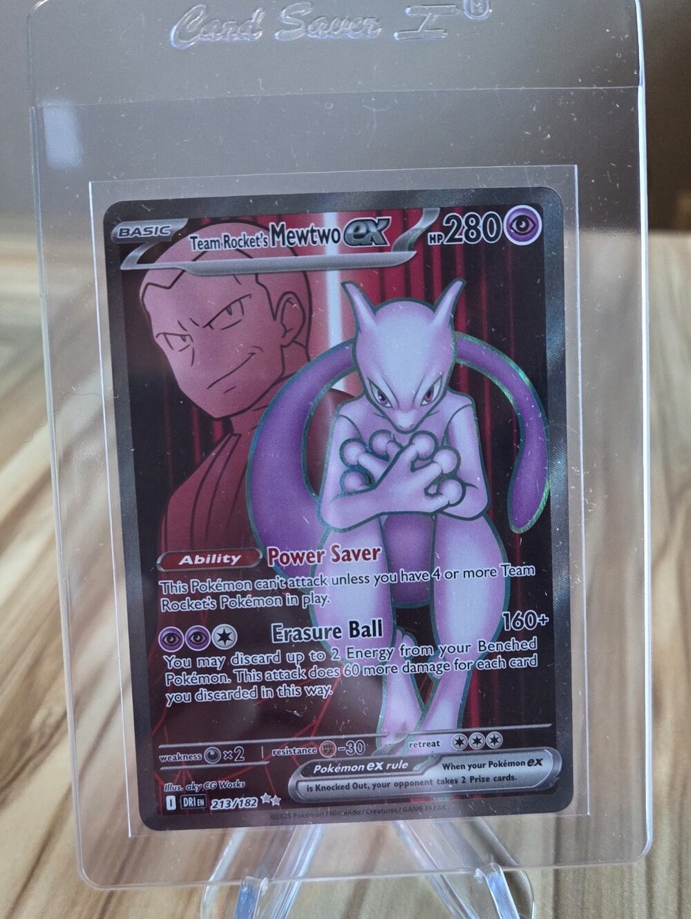 Pokemon Full Art Trading Card- Team Rocket's Mewtwo ex- Destined Rivals Card Set